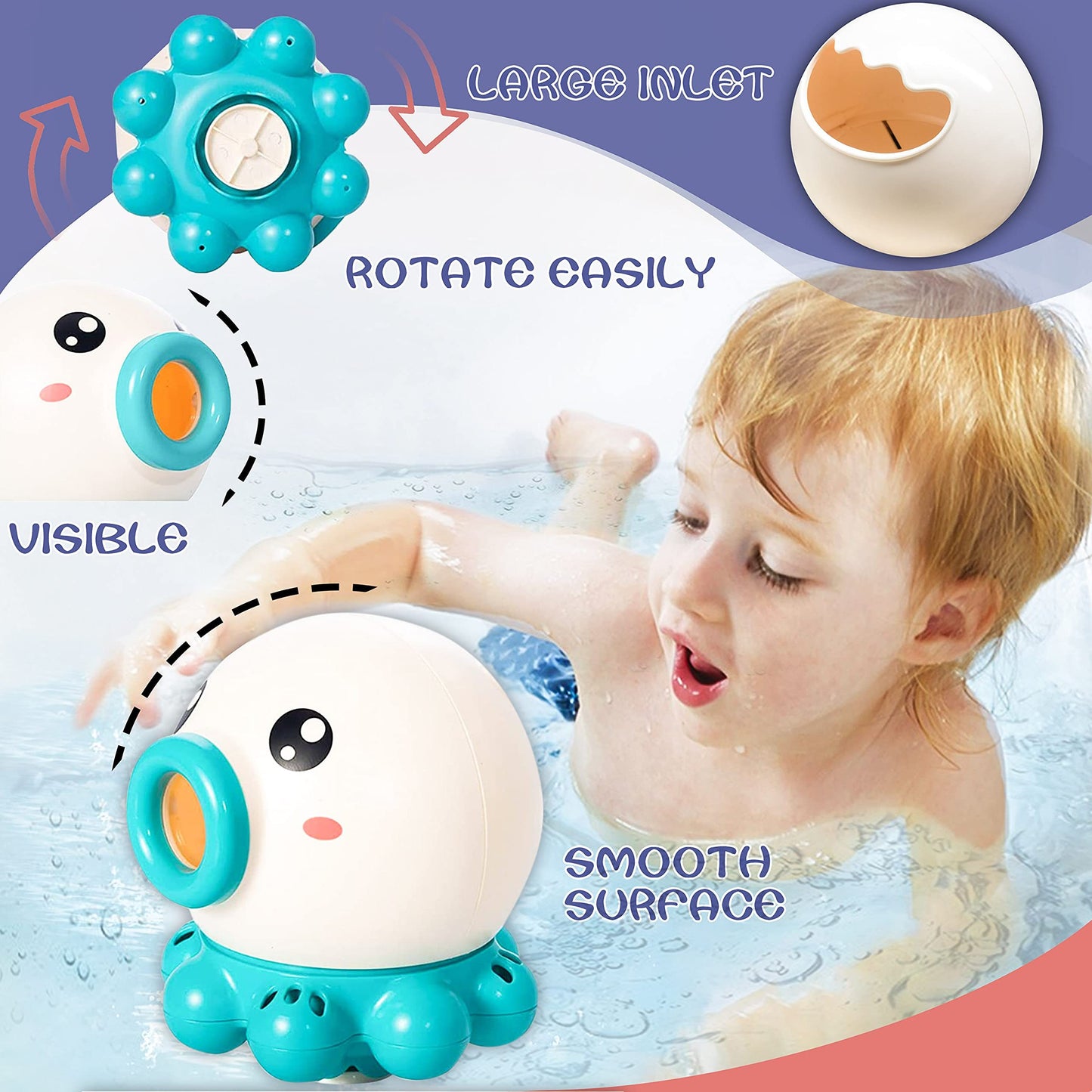 Octopus Fountain Bath Toy: Rotating Water Jet for Kids - QuaTechh